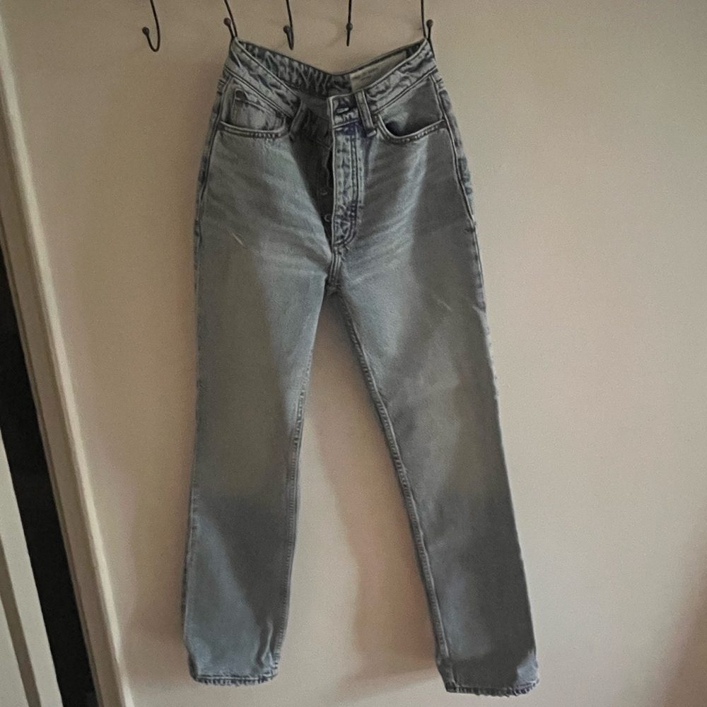 rag & bone Light/Acid Wash High-Rise Straight Jeans